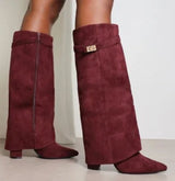 Red Suede Leather